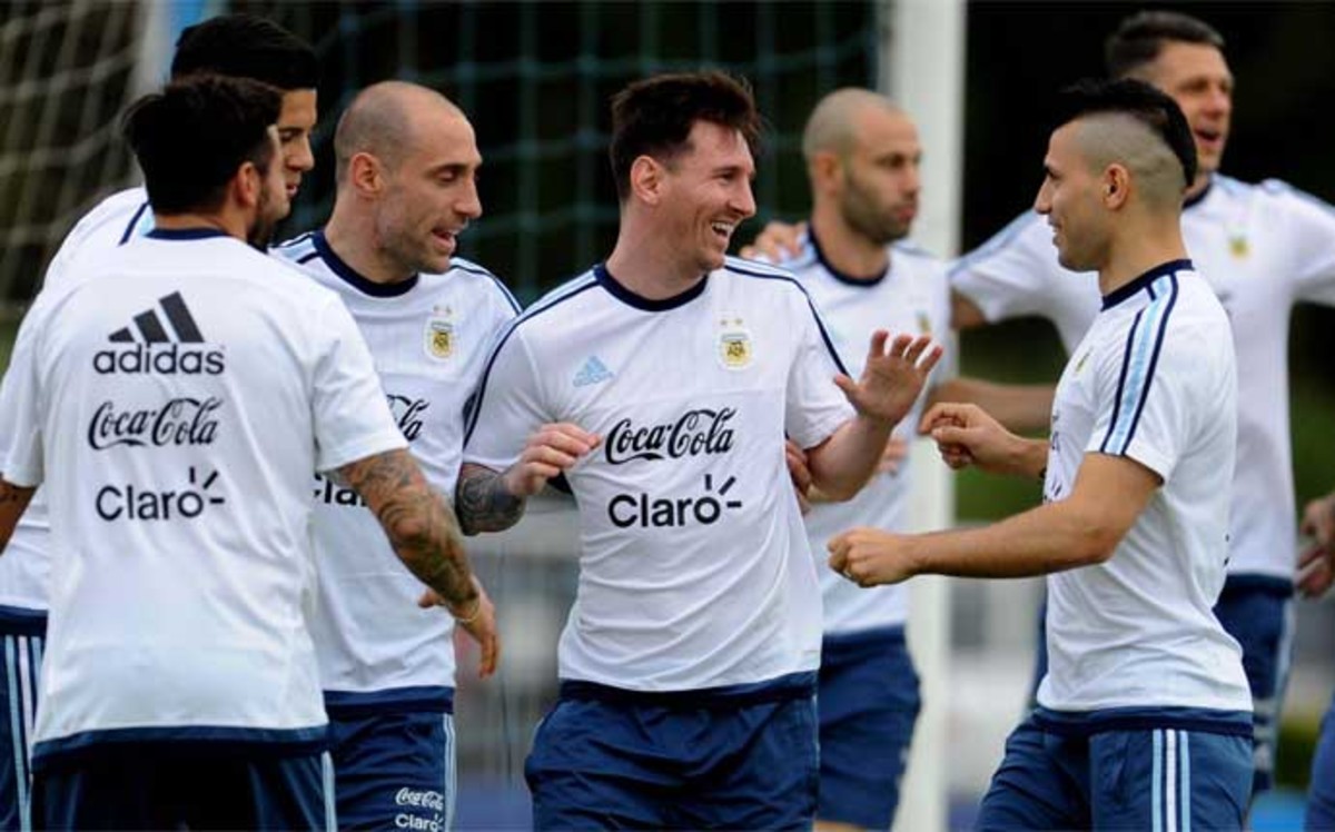 Leo Messi en el entrenamiento 1