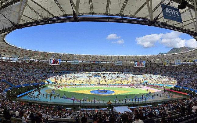 Estadio de Río de Janeiro durante los preparativos de la final del Mundial 2014