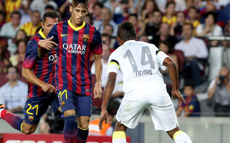 Neymar durante el partido 