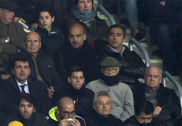 Pep Guardiola va estar al Camp Nou per admirar Messi