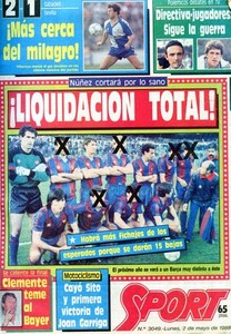 SPORT anunciaba el 2 de mayo de 1988 la profunda remodelación de la plantilla del Barça