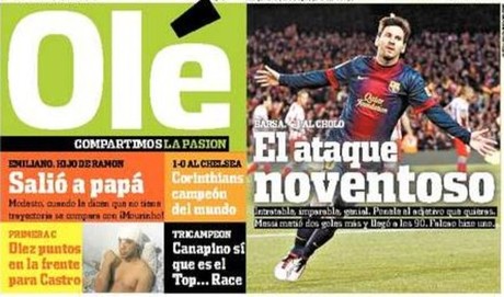 Leo Messi y el Barça dominan también la prensa argentina