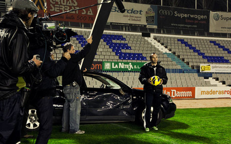 Iniesta, durante un momento del rodaje