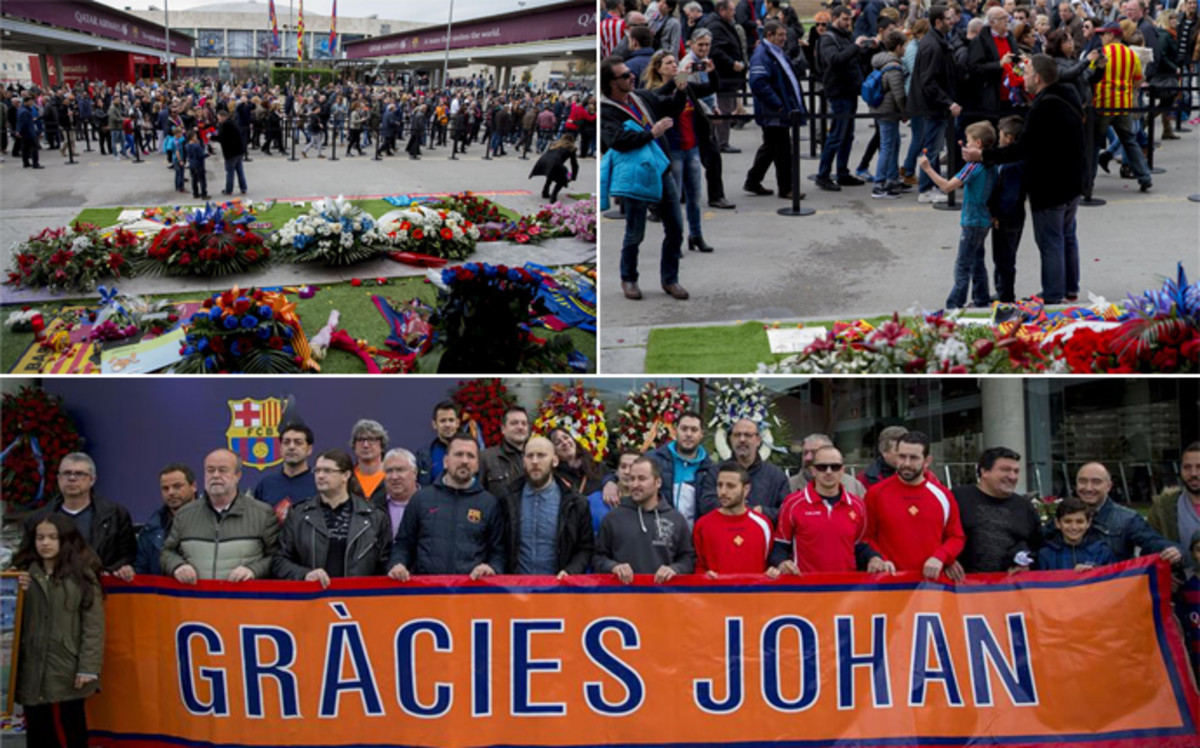 Más de cinco mil personas visitaron esta mañana el Memorial Johan Cruyff