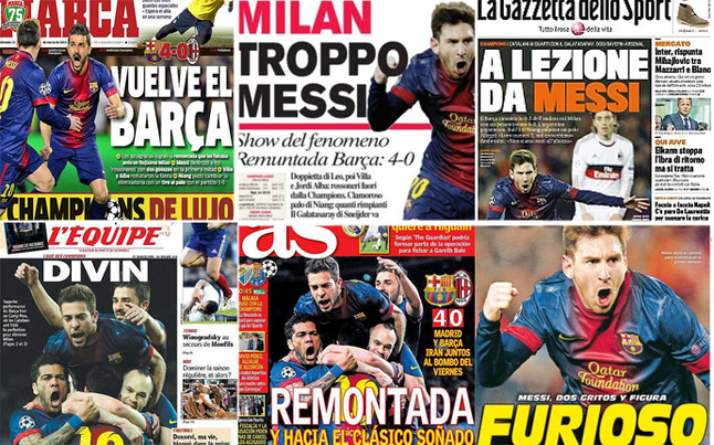 Las portadas de la remontada ante el Milan