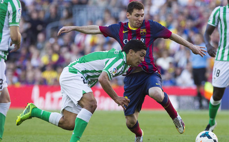 Leo Messi abrió el marcador para el Barça frente al Betis.