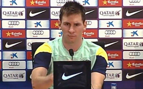 Leo Messi atendió a los medios en la Ciutat Esportiva
