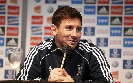 Leo Messi durante su rueda de prensa