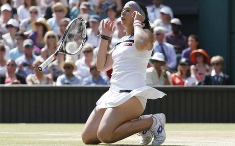 Marion Bartoli en la final de Wimbledon