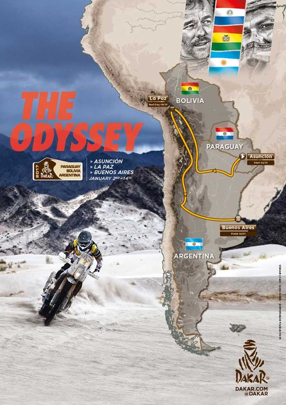 Paraguay, Bolivia y Argentina, escenarios del próximo Dakar 2017