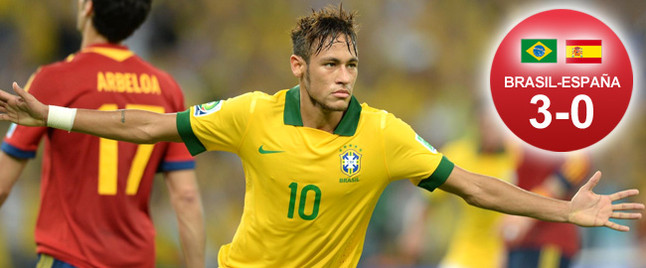 Neymar y Brasil desplegaron un fútbol vertiginoso y eficaz que desarboló a la selección española en la final de la Copa Confederaciones