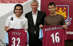 Mascherano y Tévez, compañeros en la selección y en el West Ham