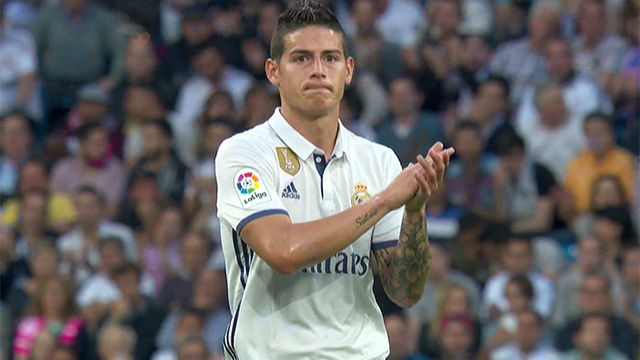 James Rodriguez waves goodbye to Real Madrid fans