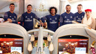 Otra imagen de los jugadores del Real Madrid que han participado en el acto promocional de Emirates