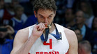 Pau Gasol con la medalla de oro del Eurobasket 2015