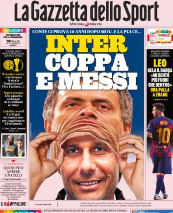 Leo Messi se cuela en la portada de 'La Gazzetta dello Sport'.