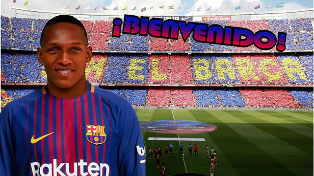 OFFICIAL: Yerry Mina joins Barcelona from Palmeiras for 11 ...